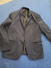 Kenneth Cole Bank Street Black Solid Notch Lapel Two Button Blazer Size Medium