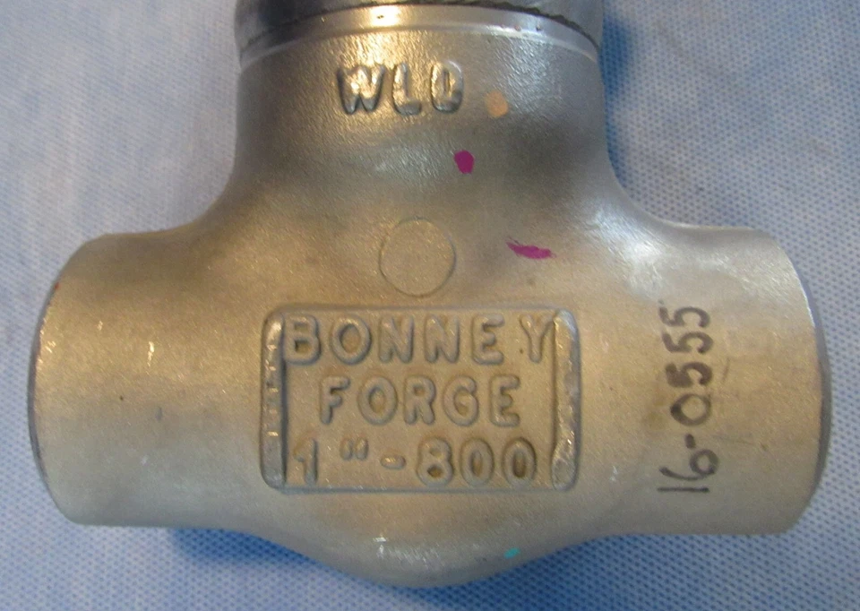 New BONNEY FORGE HL38L-NACE-LE Globe Valve 1" Class 800 Socket Weld Stainless - Image 3 of 4