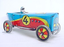 Ufuk Turkey 1930 HISTORIC "BOATTAIL" RACING CAR Wind-Up Tin Toy NM 50 ULTRA RARE