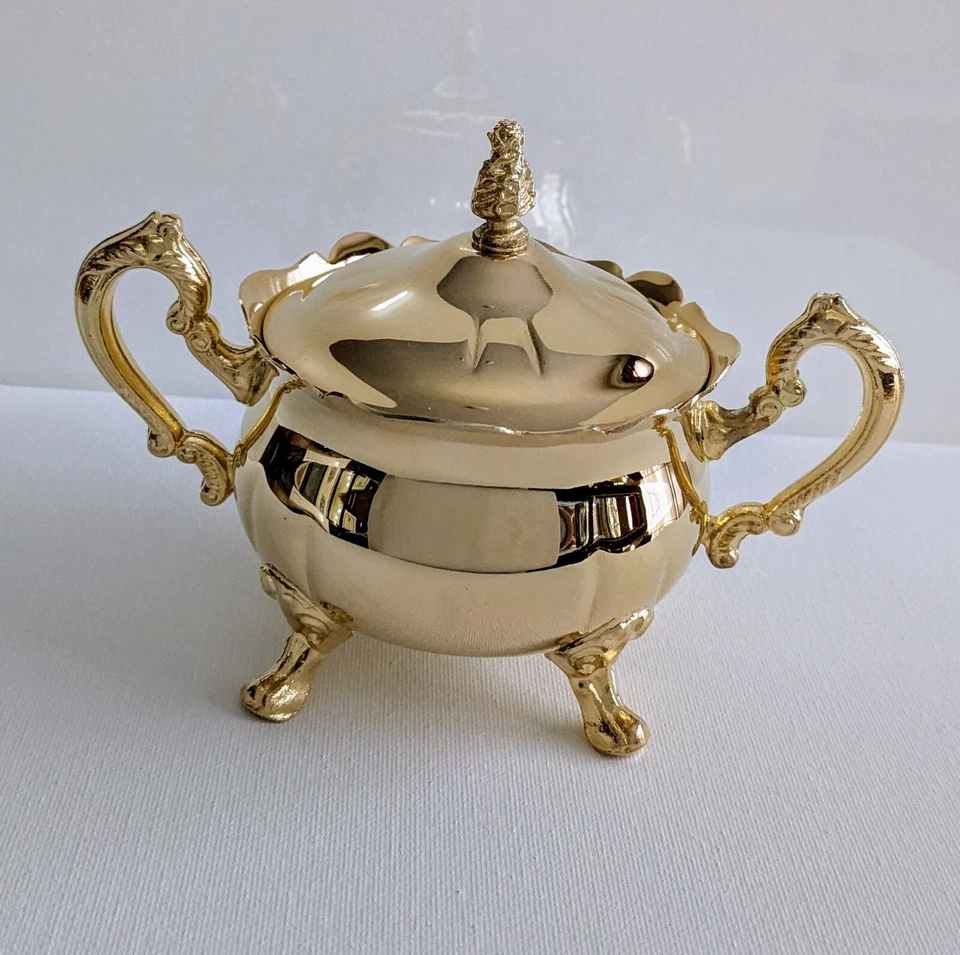 International Silver Company Gold Plated Sugar Bowl w/Lid (ONLY): 8oz - Image 2 of 4