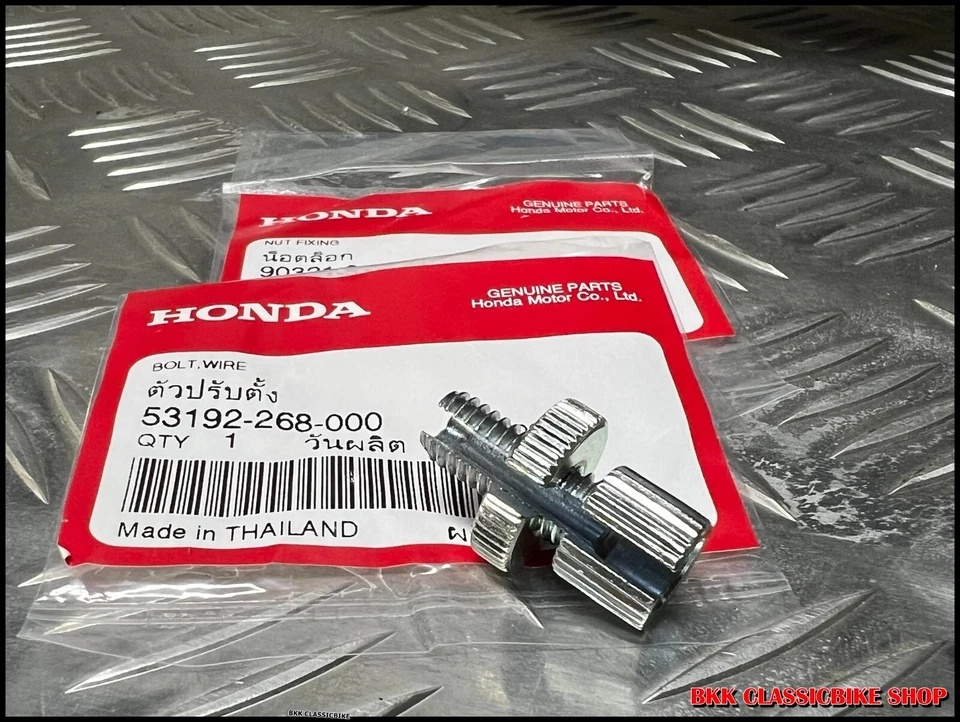 NOS Honda CL200 CL250 CL300 CL350 CL450 Clutch Brake Cable Adjuster Nut & Screw - Image 3 of 4