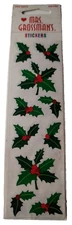 Mrs Grossman’s Holly/Mistletoe Stickers Retired Holiday Christmas VTG 1999 