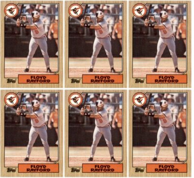 (6) 1987 Topps #426 Floyd Rayford Baltimore Orioles Card Lot
