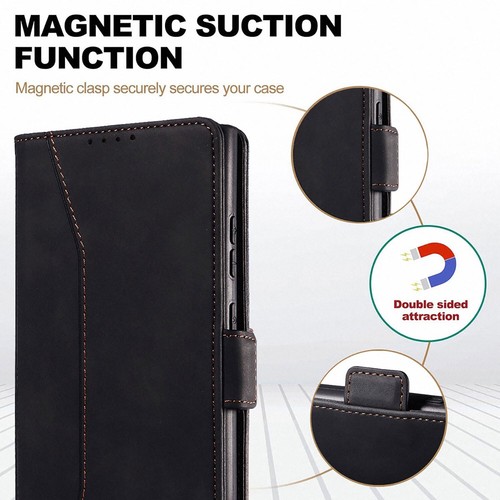 Custodia portafoglio flip pelle nera per Samsung Galaxy S25/S25Plus/S25 Ultra 5G - Foto 11 di 21