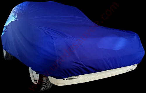 Housse de protection en tissu jersey extensible bleu pour Peugeot 205 Rallye