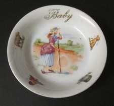 small round antique china Germany Baby dish Little Bo Peep decoration rj