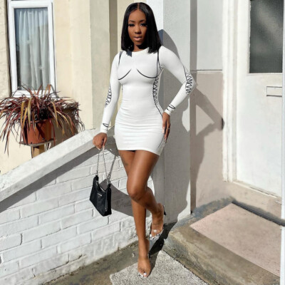 chinese dress ladies Long Sleeve Backless Lace Summer Beach Wedding Dress TN129 US8 / As Picture main image 1