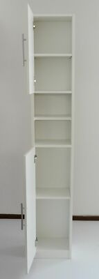 Badezimmer Hochschrank, weiss, 3 variable Einlegeböden, 2 feste Böden,