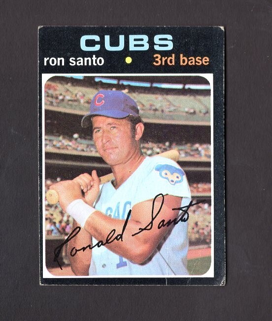 1971 Topps #220 Ron Santo Chicago Cubs Baseball Card in Good Condition Free Shipping