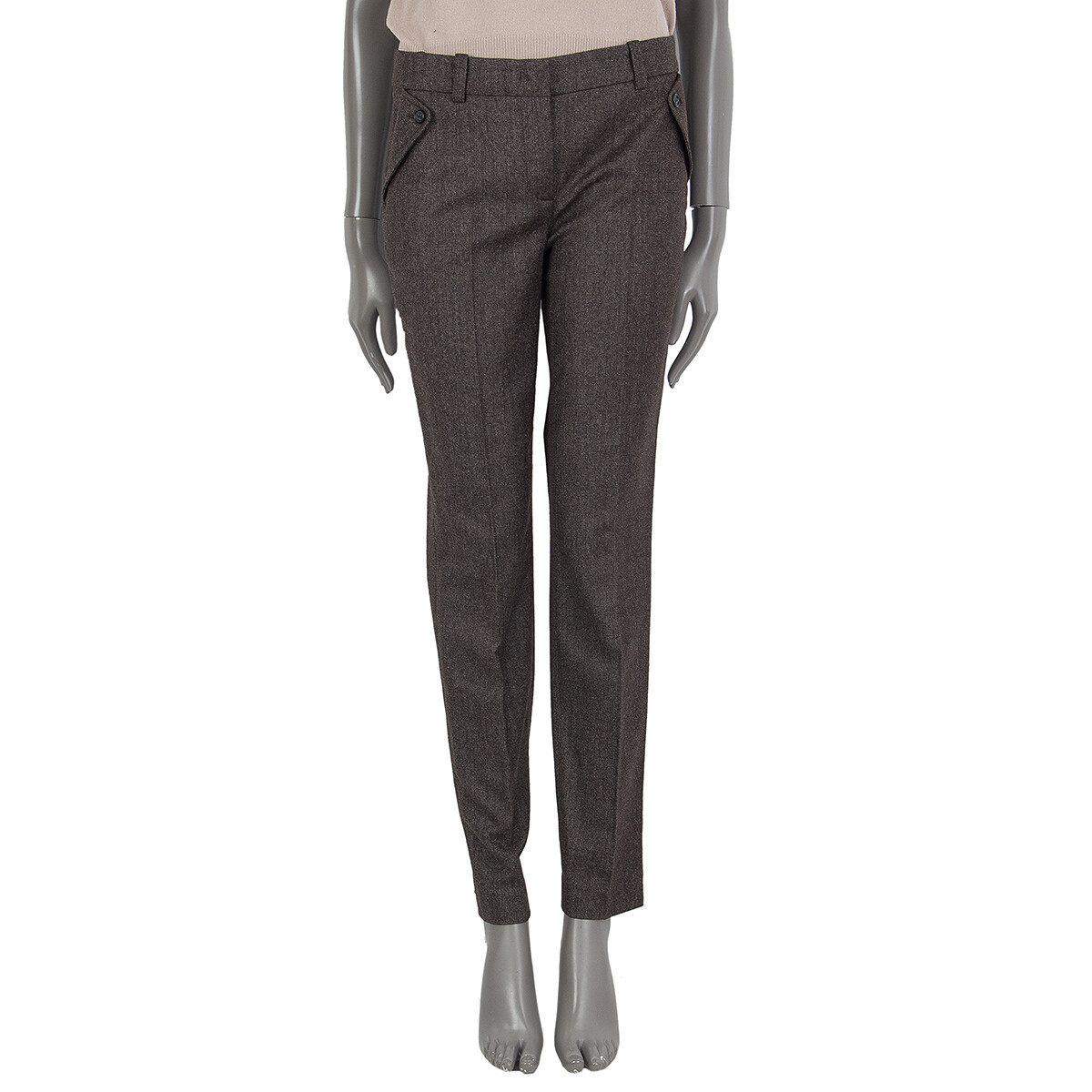 LORO PIANA BROWN ウール パンツ Reinga wool and cashmere straight pants in brown - Loro