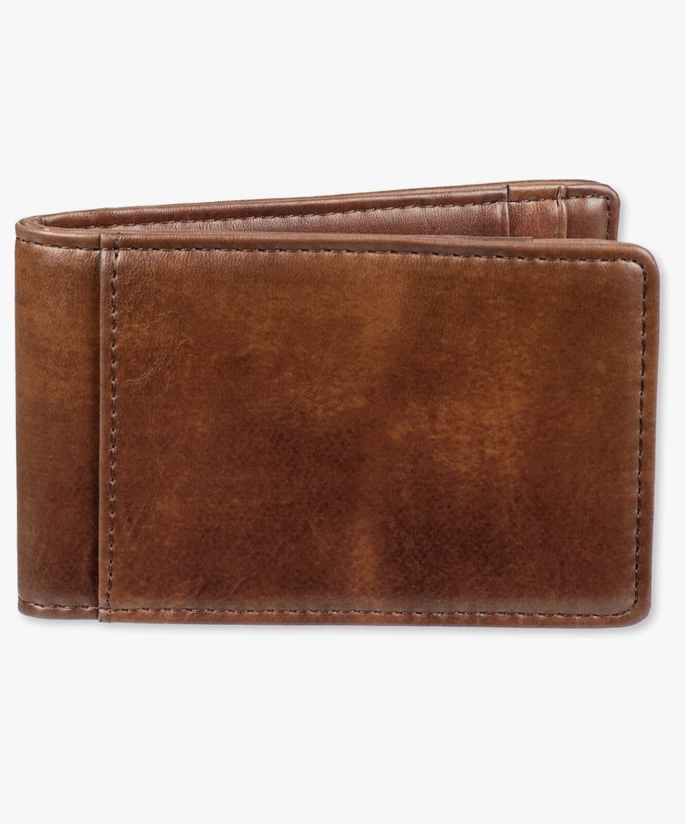 New Amazon Essentials Men's Wallet with Removable Money Clip Chestnut  Brown