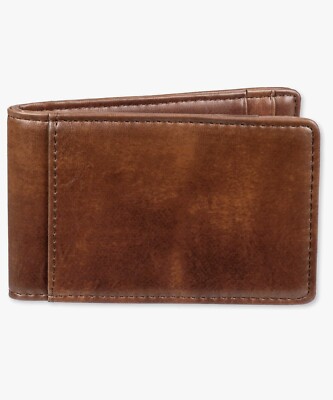 New Amazon Essentials Men's Wallet with Removable Money Clip Chestnut  Brown