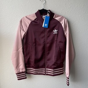 maroon satin bomber jacket