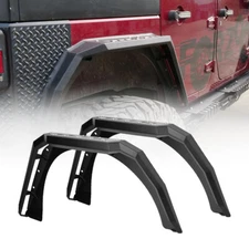  For 2007-2018 Jeep Wrangler JK JKU Rear Fender Flares w/LED Lights Steel 
