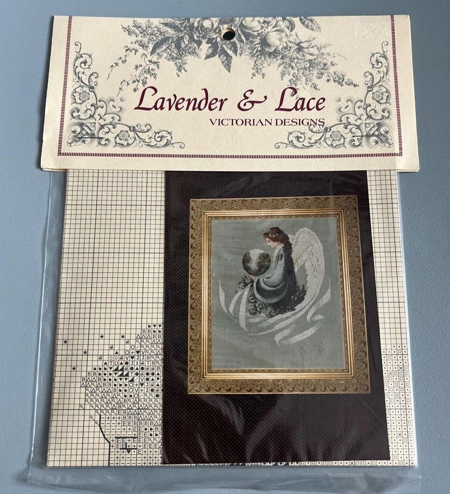 Lavender & Lace Victorian Design Earth Angel Cross Stitch Pattern New Sealed NIP - Image 2 of 4