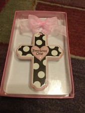 Gregg Gift Co. PRECIOUS ONE Cross Polka Dots,wall decor 5.5" Tall