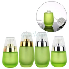 30ml 50ml Frosted Green Glass Lotion Pump Bottles Creme Gel Cosmetic Container