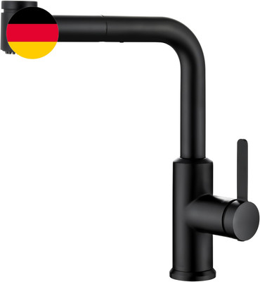 CECIPA Hochdruck Wasserhahn Küche Schwarz Ausziehbar Mit 2 Wasserstrahlarten, Kü