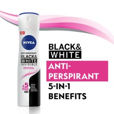 NIVEA Deodorant Spray Black  White Invisible Original Anti-Perspirant - 150 ml