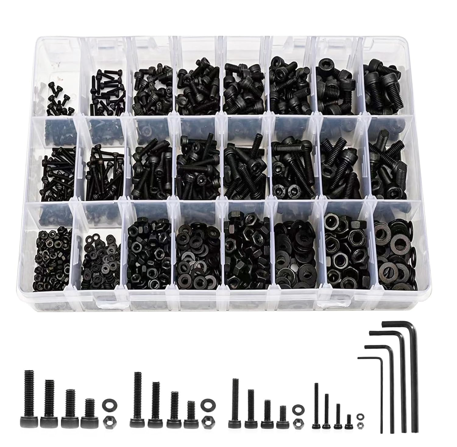 1230 PCS Metric Screw Assortment Kit M2 M3 M4 M5 12.9 Grade Alloy Steel Hex Head