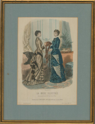 French 1880 Fashion Plate - La Mode Illustree, Day Dresses | eBay