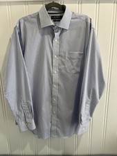 Ralph Lauren Men  s Blue Striped Dress Shirt 16.5 34/35