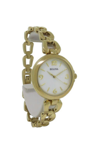 Bulova 97L138 Women's Round Analog Mother of Pearl Gold Tone Watch - Photo 1 sur 4