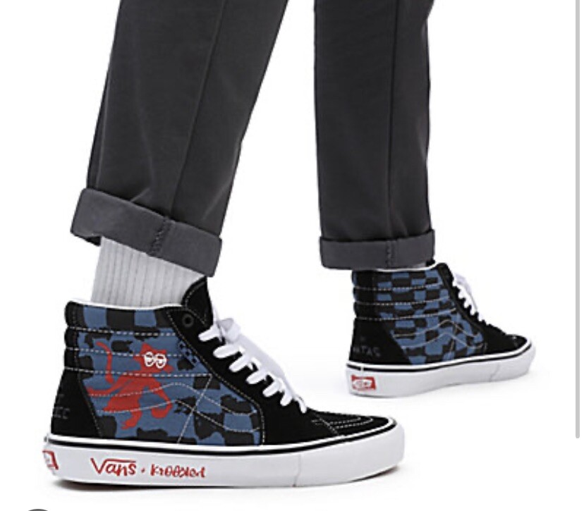 Vans Skate Sk8 Hi Krooked Unisex By Natas for Ray Barbee Man Size 5.5 Excellent