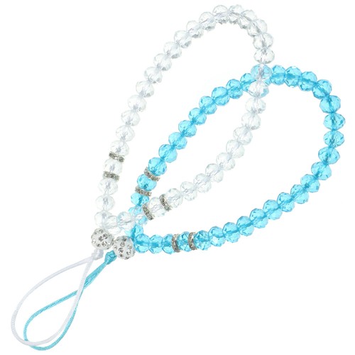 2 Pcs Handyriemen Lanyard Mit Perlen Kristallphone -Telefonkette - Zdjęcie 9 z 12