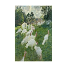Claude Monet - Turkeys (1876) Hand-painted Oil Painting Wall Art