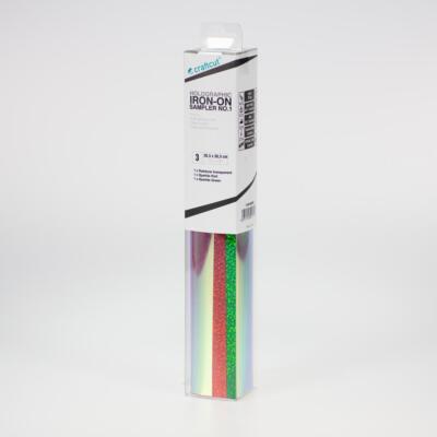 Craftcut Holographic Iron-On Sampler No.1 Rainbow 3x 30,5 x 30,5cm Plotter Folie