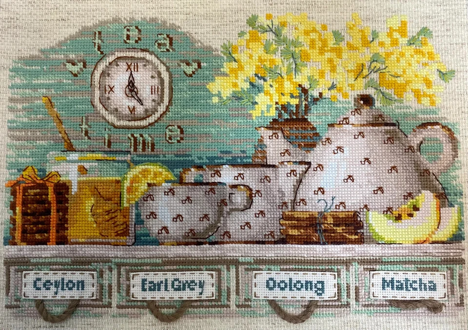 Kit de punto de cruz contado RIOLIS 1873 Tea Time - Juego de mesa para una fiesta de té vintage Foto 3 de 4