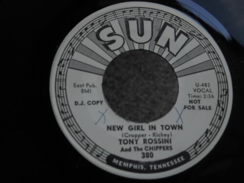 Z26 SUN 380 DJ COPY TEEN ROCKABILLY TONY ROSSINI & THE CHIPPERS NEW GIRL IN TOWN - Picture 3 of 8