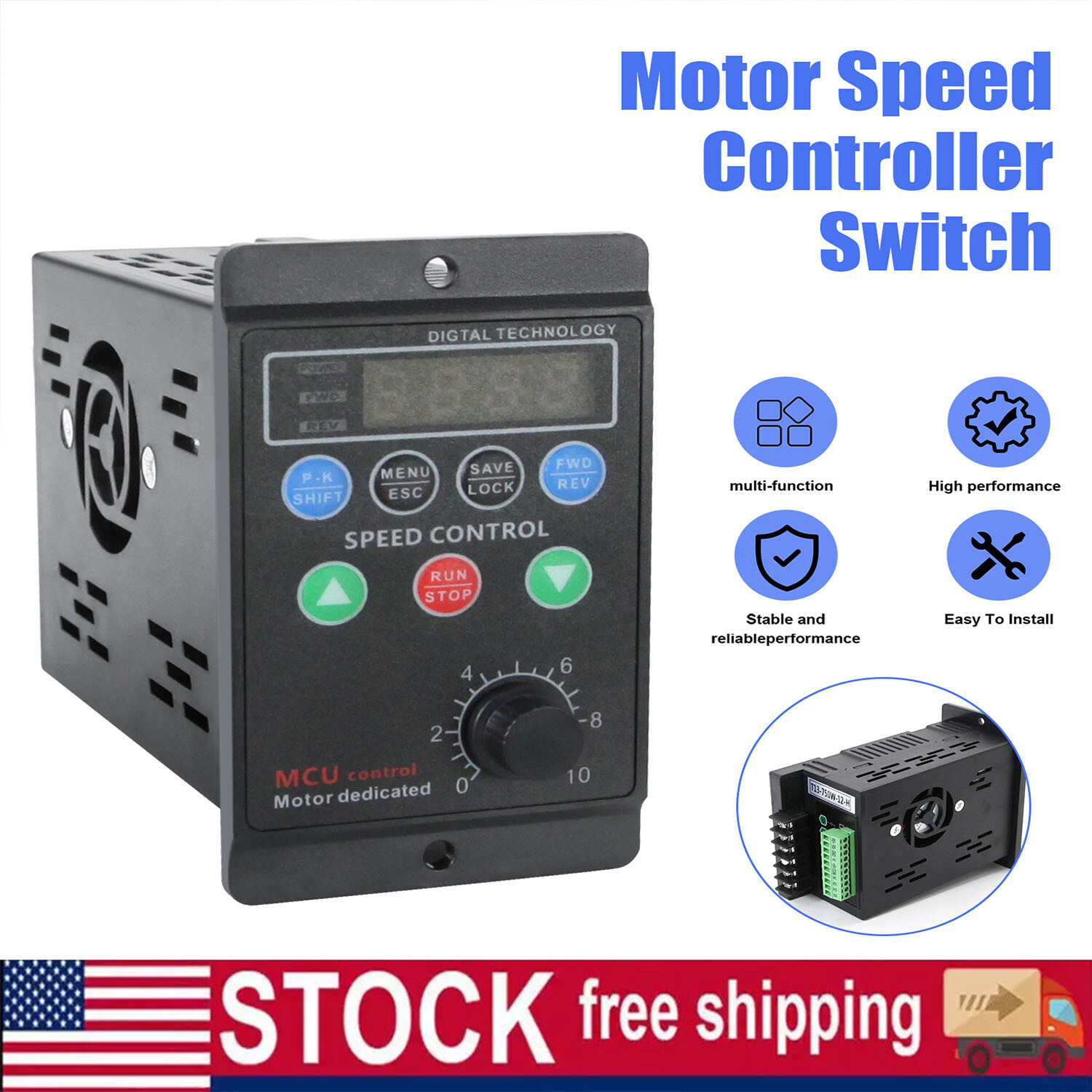 750W Single To 3 Phase VFD Variable Frequency Drive 110V 220V Converter ...