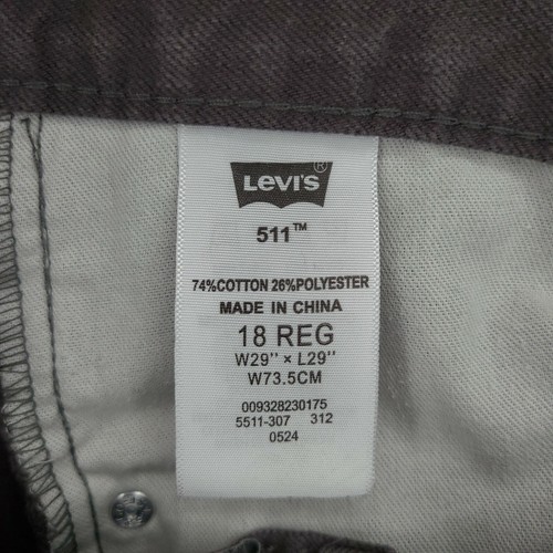 Levi's 511 Boy Jeans Size W29XL29 Skinny Slim Fit Denim Cotton Blend With Pocket - Picture 9 of 11