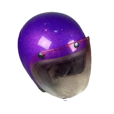 VINTAGE Arthur Fulmer Helmet AF-V2 Purple Metal Flake Glitter 1970s Size XS