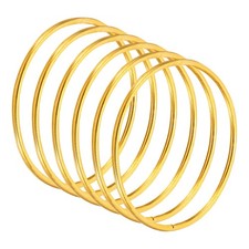 2.6 Inch Dream Catcher Rings, 6 Pcs Metal Macrame Wreath, Gold Tone