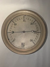 Antique Ashcroft Mfg. 9.5" Brass Nautical Industrial Gauge UNTESTED FREE SHIPP