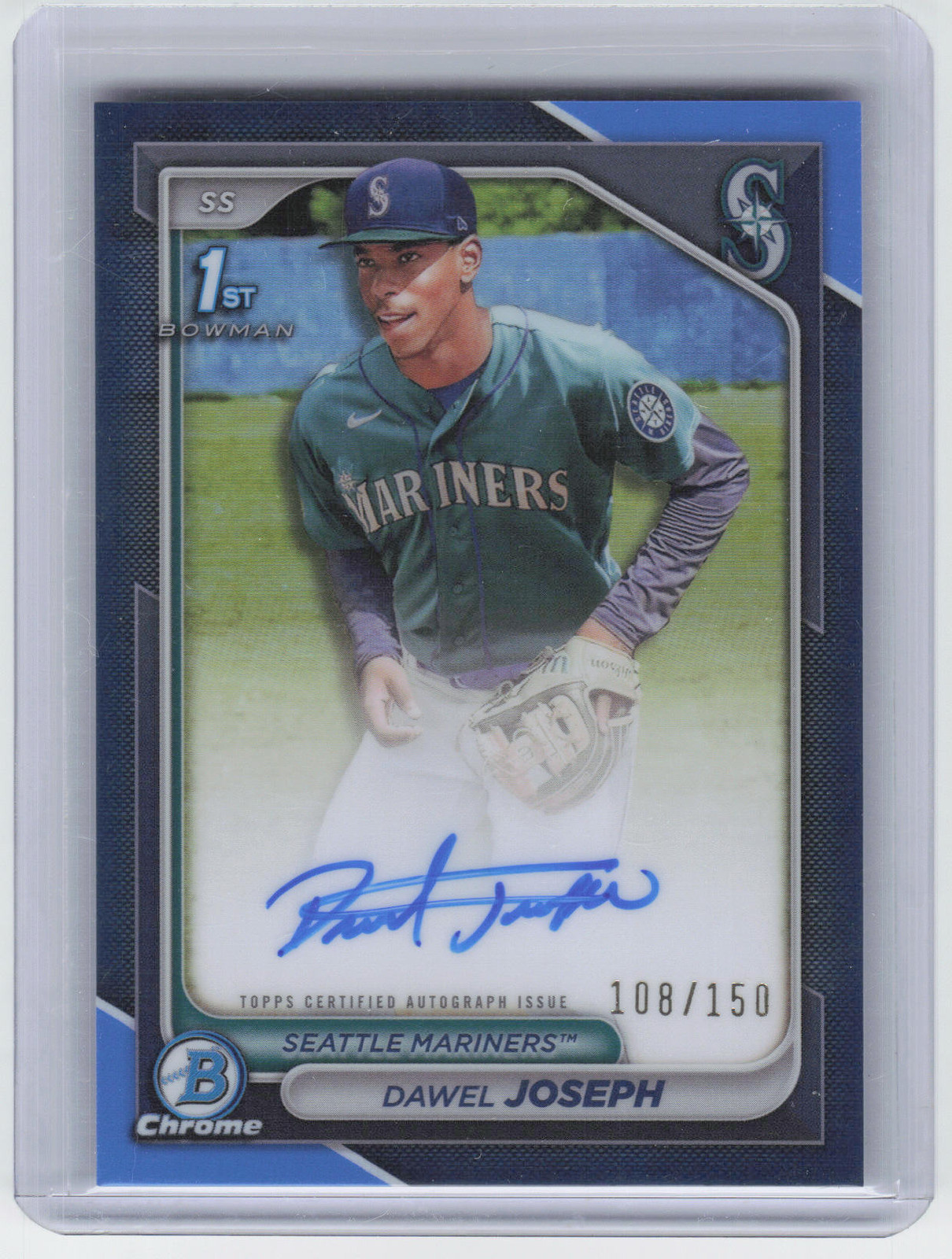 2024 Bowman Chrome Dawel Joseph 1st True Blue Refractor Auto /150