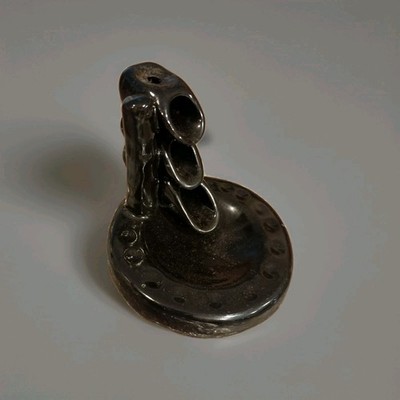 Waterfall Incense cone holder, Flora Classique, Black Ceramic Ash Waterfall