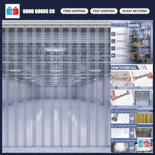 Clear Freezer Door Curtain - 36"x84" Plastic Strip for Energy Efficiency Easy