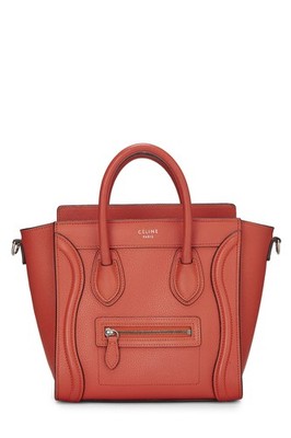 Céline Orange Drummed Calfskin Luggage Nano - WGACA