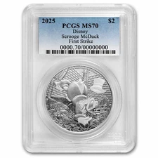 2025 Niue 1 oz Silver $2 Disney's Scrooge McDuck MS-70 PCGS (FS)