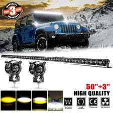 50 Inch Led Light Bar 2x 3 Pods Combo Kit Offroad For Jeep Wrangler Jk Tj Cj