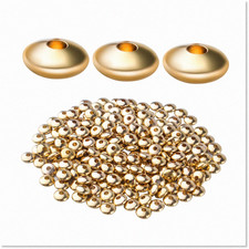 200pcs Gold Flat Round Bead Spacers