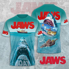 Jaws 50Th Anniversary 3D Bigger Boat T shirt Full Size S-5XL TT1279