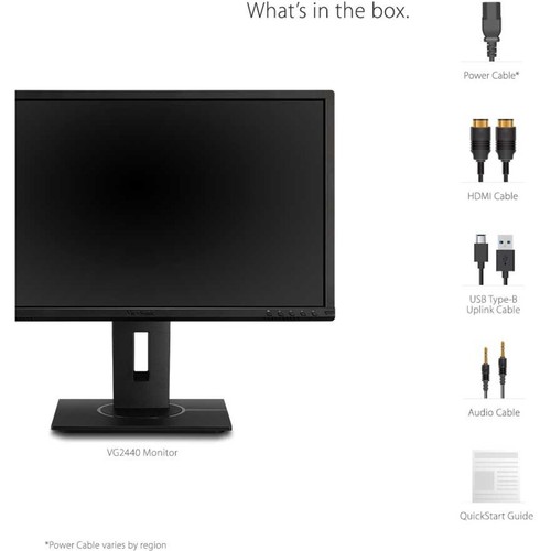 ViewSonic VG2440 24 Inch IPS 1080p Ergonomic Monitor with HDMI, DisplayPort, VGA - Picture 9 of 12