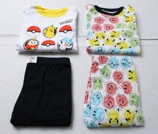 Pokemon Boy's 4-Piece Pajama Top  Bottoms Set JL3 Multicolor Size 8 NWT