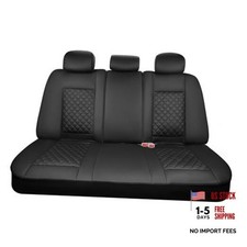 Leather Car Bench Seat Covers, Breathable Waterproof Automotive Seat Rear Gray