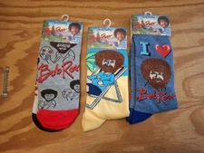 Bob Ross Novelty Socks 4 Pairs Adult OS Joy Of Painting NEW Colorful Fun